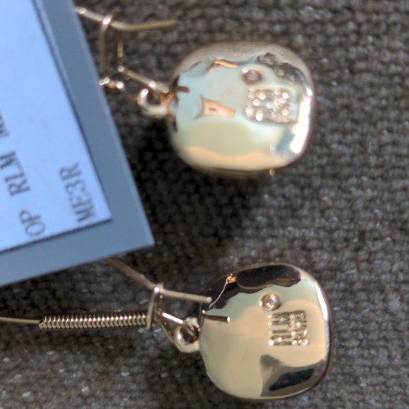 New Vintage Robert Lee Morris earrings. Gold-plated drop dangle 2 1/4+. - Picture 6 of 6